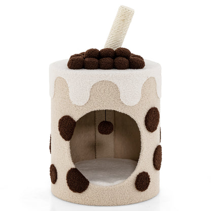 Bubble Tea Cat Tree Tower with Scratching Post-Coffee