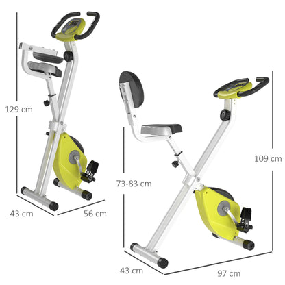 HOMCOM Steel Manual Stationary Bike Resistance Exercise Bike w/ LCD Monitor Yellow