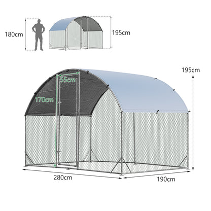 Chicken Coop with Waterproof and Sun-protective Cover for Backyard, Farm-S