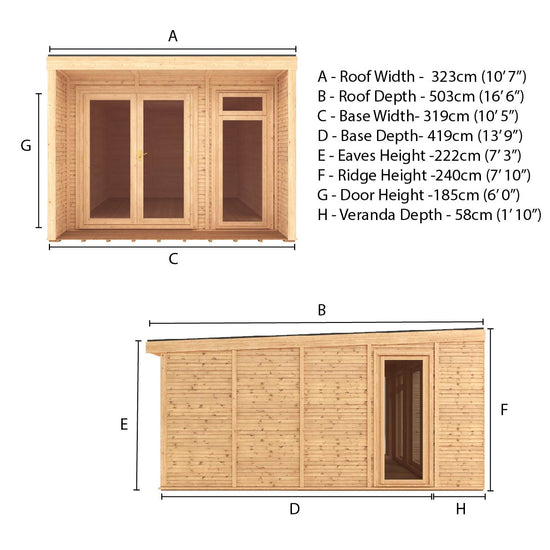 Sherwood Cresswell 3M X 4M Insulated Garden Room