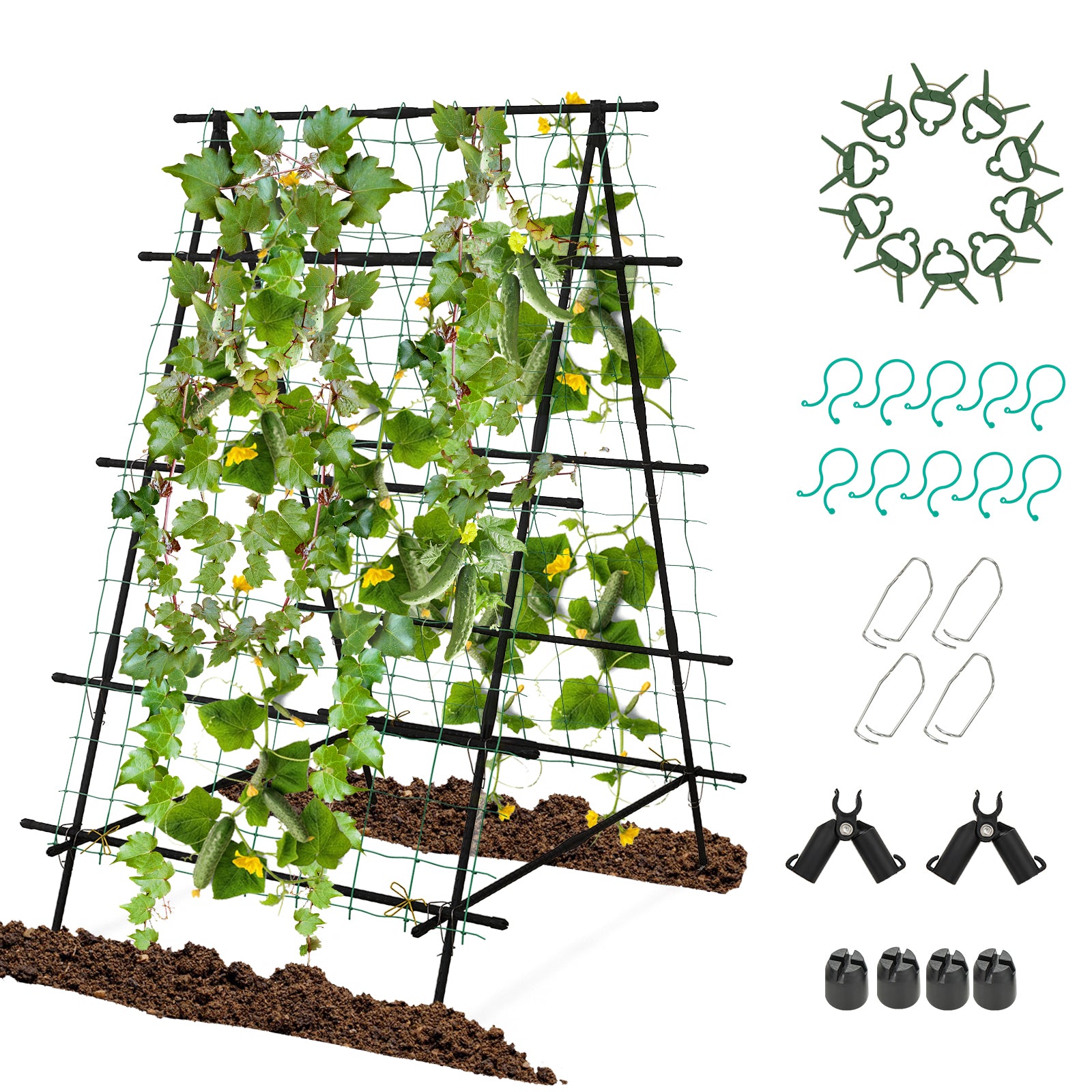 Cucumber Trellis for Climbing Plants Outdoor-Black