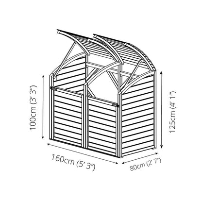 Presure Treated Double Bin Store