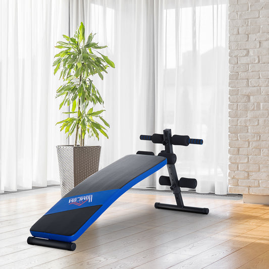 HOMCOM Sit-up Workout Bench, Steel-Black/Blue