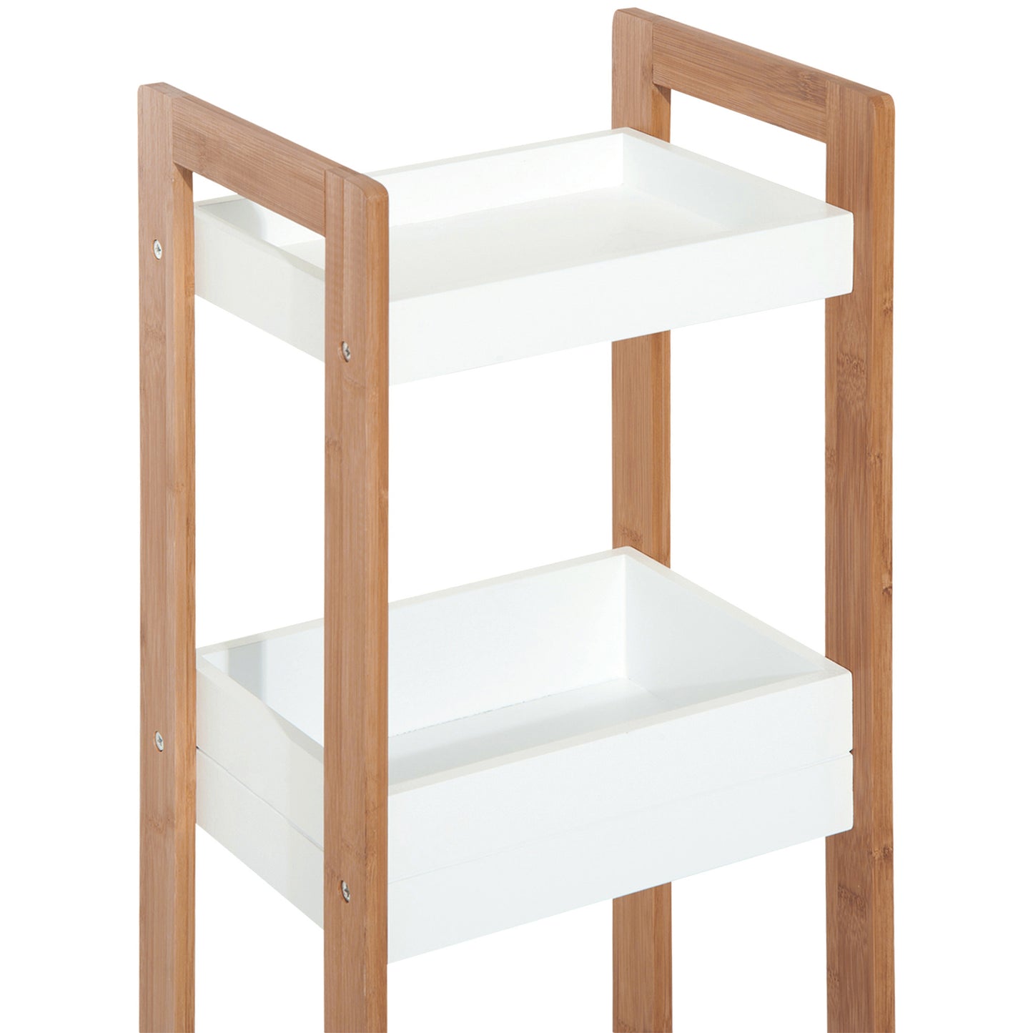 HOMCOM 3-Tier Bathroom Rack Storage Shelf Bamboo Organiser Shower Tower for Narrow Place