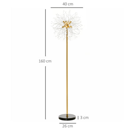 HOMCOM Modern Floor Lamp, Tall Standing Lamp with Dandelion-like Lampshade for Living Room