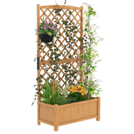 Raised Garden Bed with Diamond Shaped Trellis-Orange