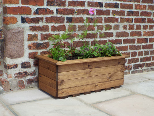 Classic Wooden Trough Planters for Your Garden