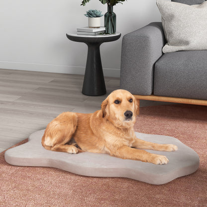 Large Dog Bed with Memory Foam Support and Removable Cover-Beige