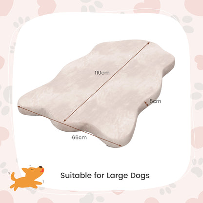 Large Dog Bed with Memory Foam Support and Removable Cover-Beige