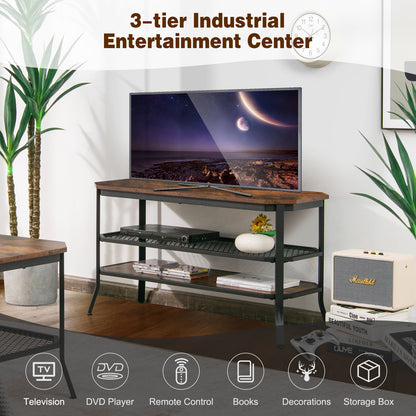 Industrial TV Stand for TVs up to 46 Inch-Rustic Brown