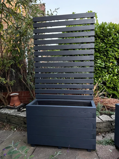 90 x 90 Garden Planters | ULTRA Trellis | Planter With Trellis | Bespokeoutdoor | Garden Trellis | Black Ash