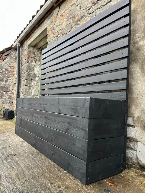 180 x 40 Planter With Trellis | Devonshire Planter and Trellis Combination |Wooden Planter With Trellis | Bespokeoutdoor | Garden Trellis