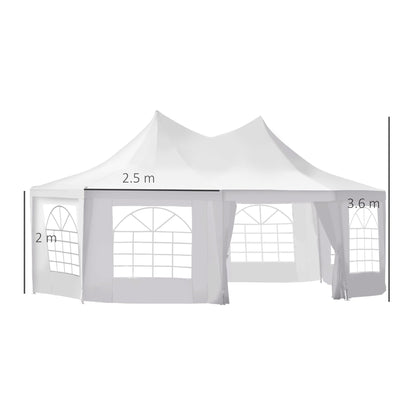 Outsunny 6.8m x 5m Octagonal Party Tent / Wedding Marquee-White