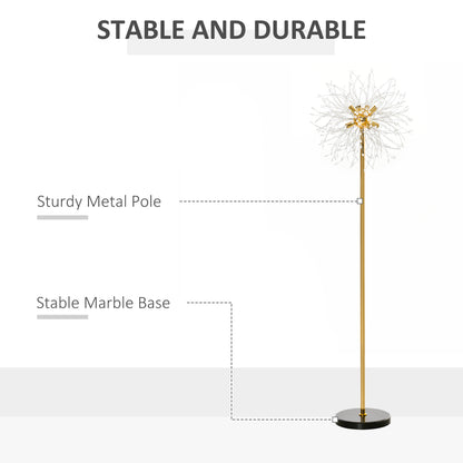 HOMCOM Modern Floor Lamp, Tall Standing Lamp with Dandelion-like Lampshade for Living Room