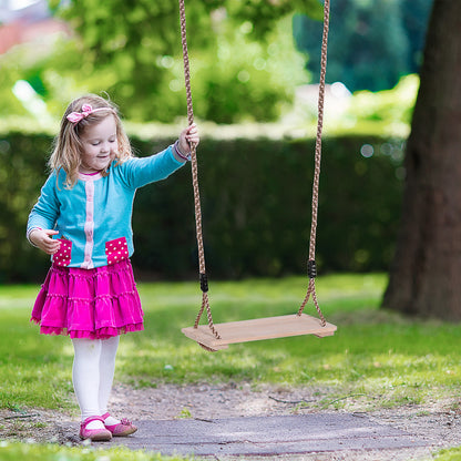 HOMCOM Wooden Garden Swing Seat Outdoor Pine Wood Swing Chair Adults & Kids Adults