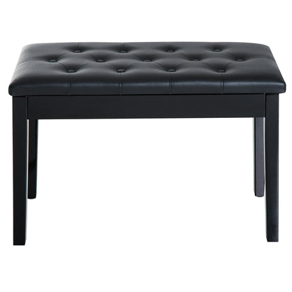 HOMCOM PU Leather Upholstered Piano Stool Makeup Stool Bench Dressing Table Seat with Storage 76x36x50cm, Black