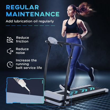 HOMCOM Foldable Walking Treadmill, Aerobic Exercise Machine w/ LED Display, for Home, Office, Fitness Studio