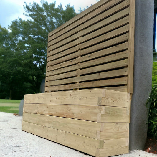 120 x 40 Planter With Trellis | Devonshire Planter and Trellis Combination |Wooden Planter With Trellis | Bespokeoutdoor | Garden Trellis