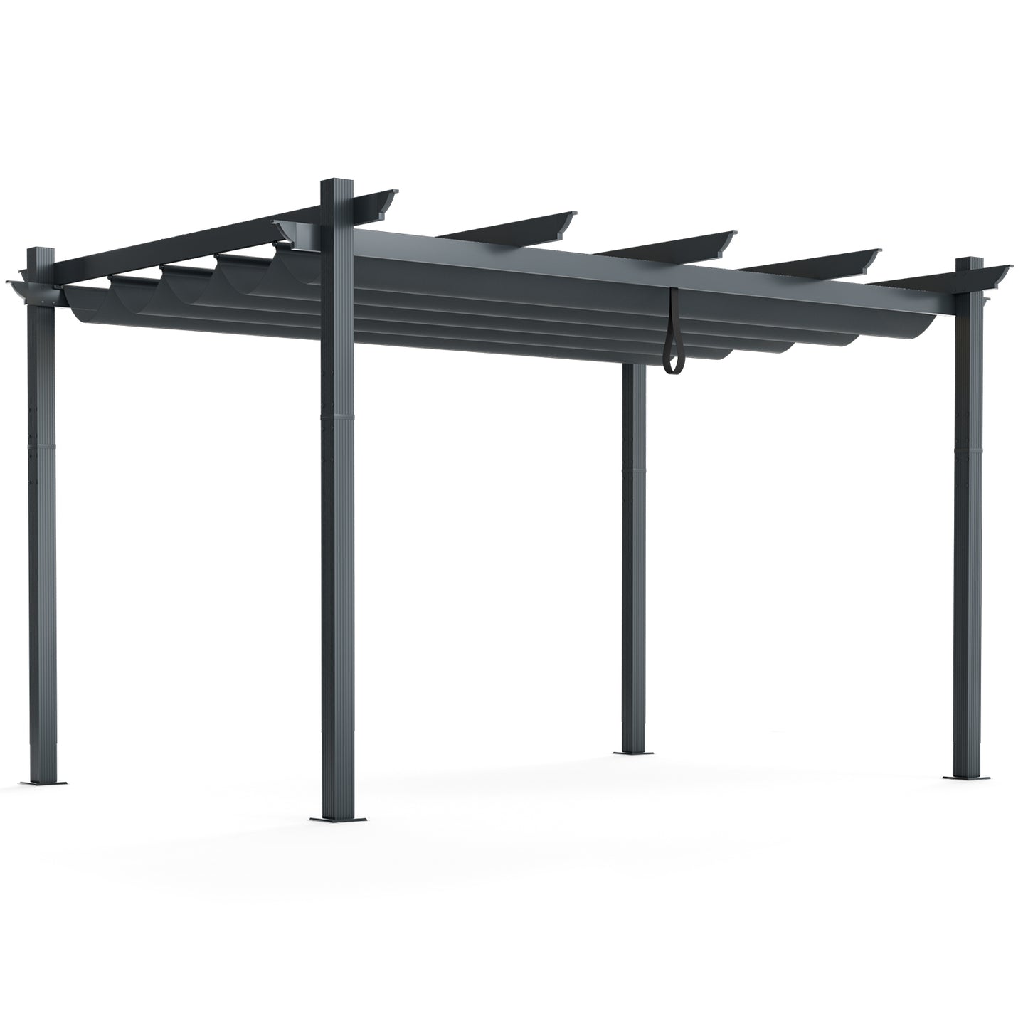 3 x 4 M Outdoor Retractable Pergola with Sun Shade Canopy-Grey