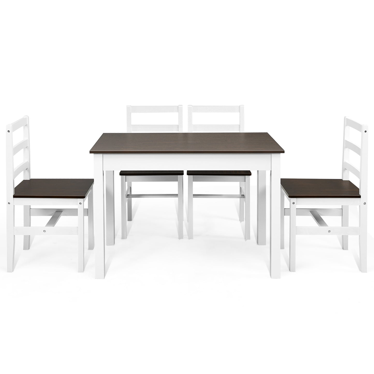 Modern Table and Chairs Set with Solid Pine Wood Legs for Dining Room