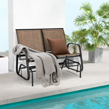 2 Seater Outdoor Glider Bench for Porch Backyard and Poolside