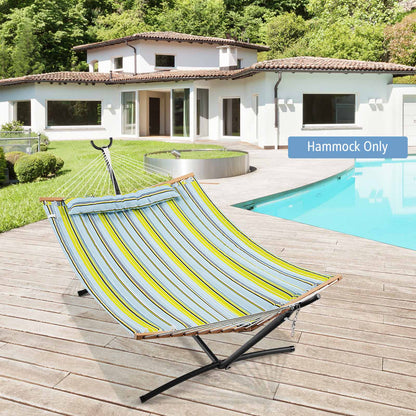 Outdoor Porch Hammock with Detachable and Wooden Spreader Bars-Yellow