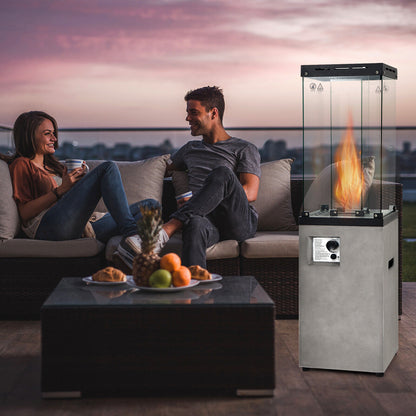 41,000 BTU Propane Patio Heater Outdoor Heater with Lockable Wheels-Grey