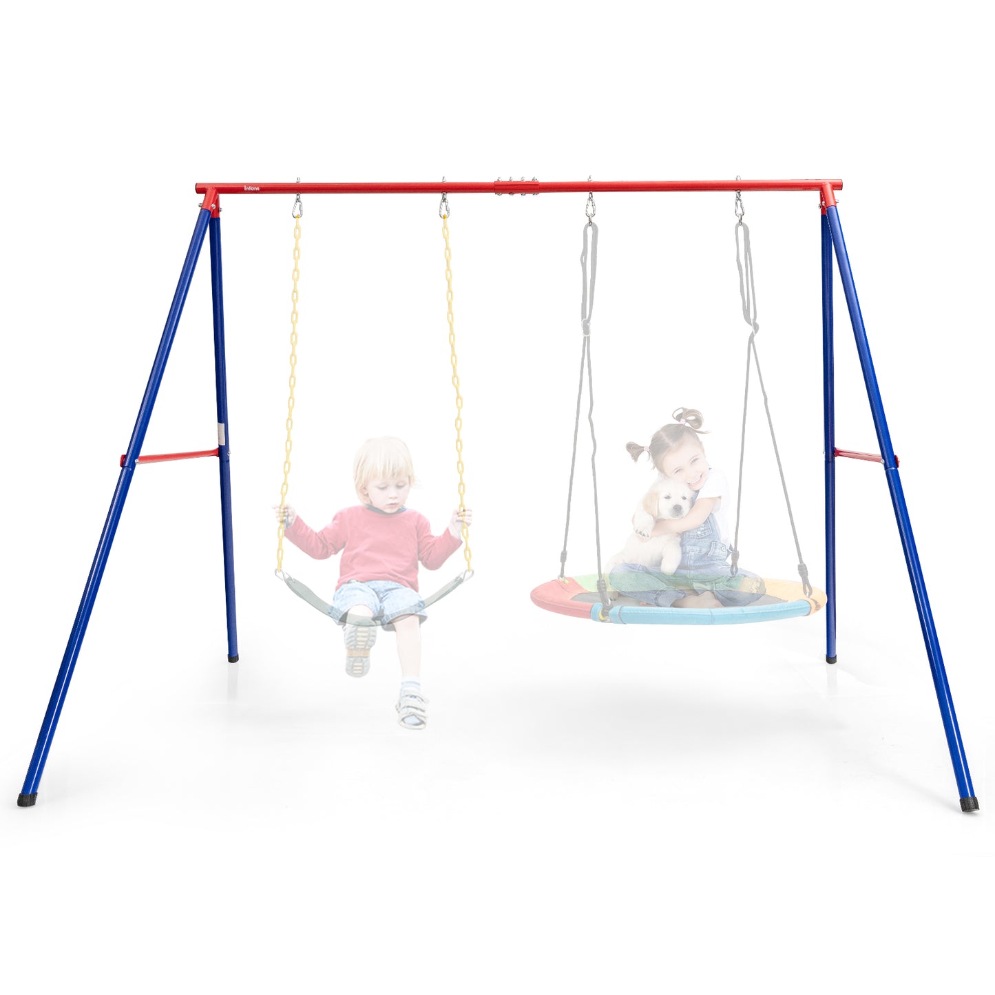 Large Metal Swing Stand with Heavy Duty A-Frame-Red