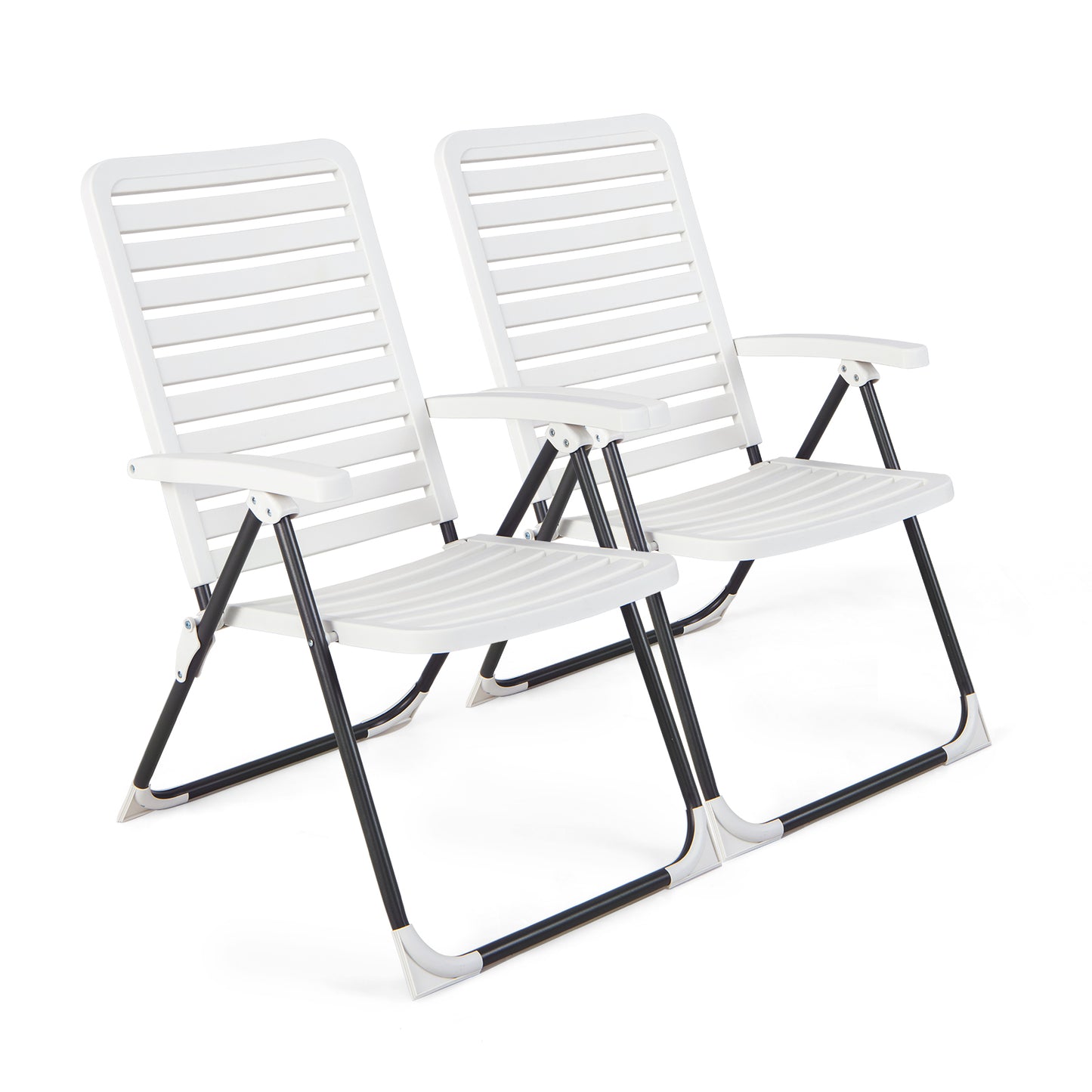 Adjustable Reclining Folding Chair with 7-Level Backrest-2 Pack