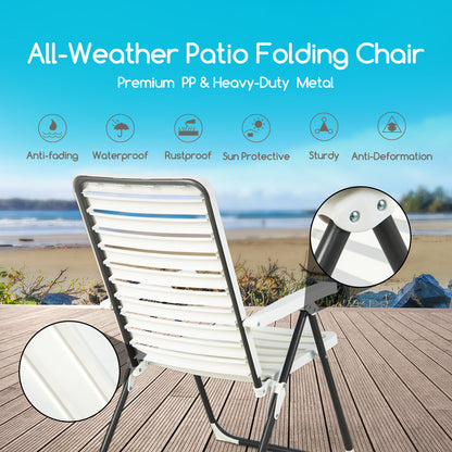 Adjustable Reclining Folding Chair with 7-Level Backrest-2 Pack