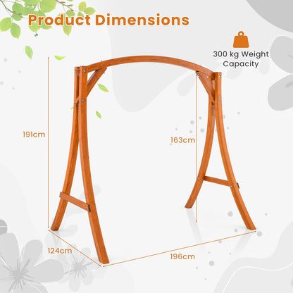 Patio Wood Swing Frame with Curved Arc Top