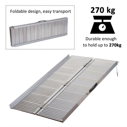 HOMCOM Folding Aluminum Ramp Wheelchairs/Scooters/Pet Mobility Ramp W/Handle 40"