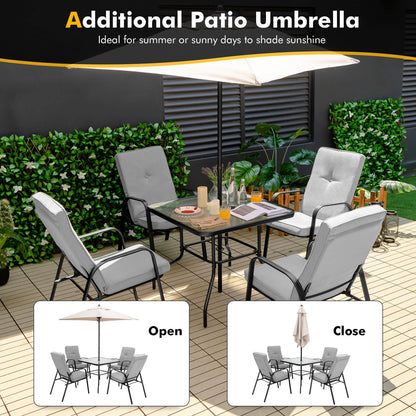  5-Piece Outdoor Dining Set with Removable Cushions