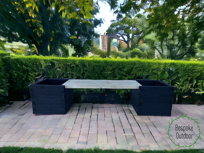 180 x 40 Garden Planters | Someset Style Bench | Planter With Trellis | Bespokeoutdoor | Garden Trellis | Unpainted