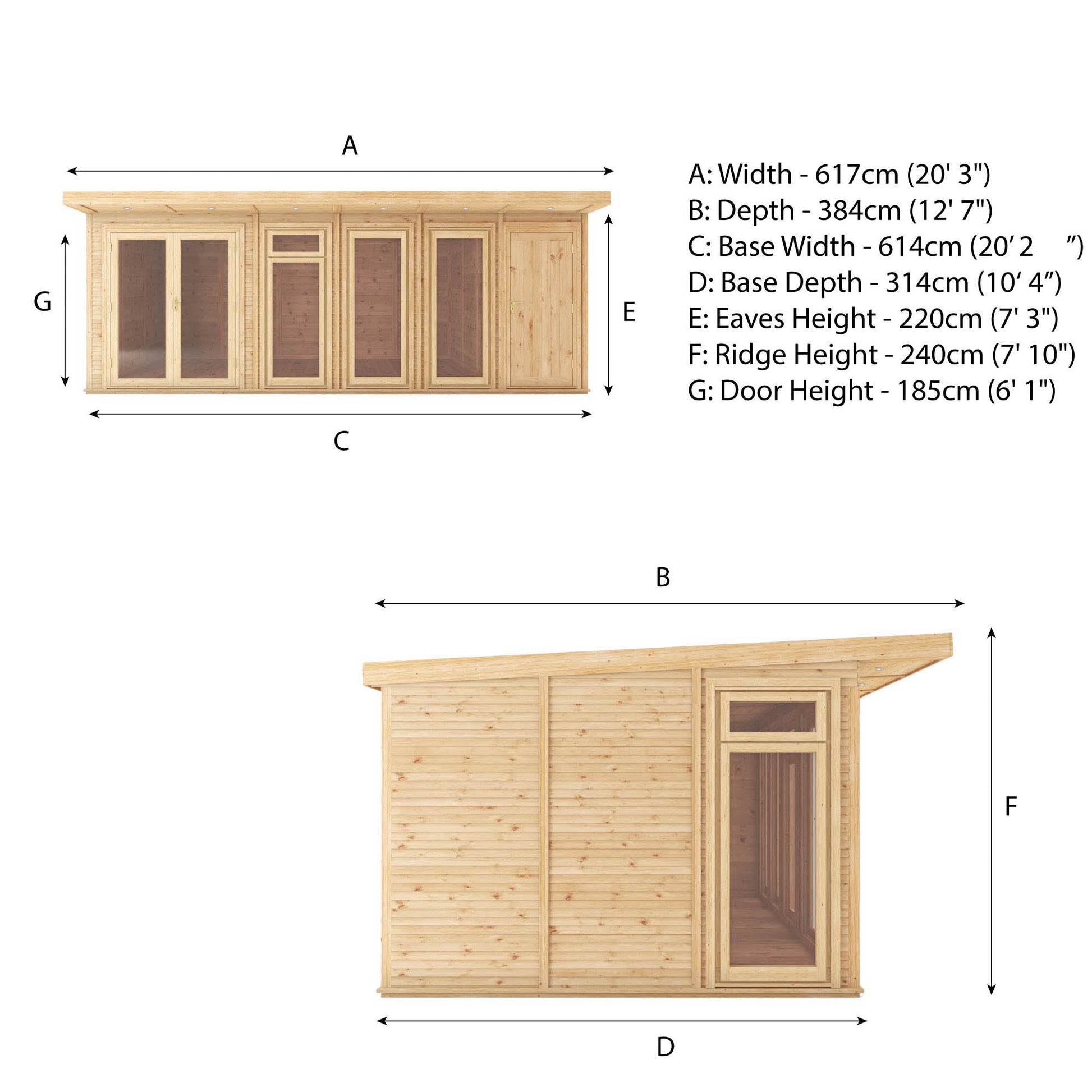 6M X 3M(D) Insulated Garden Room With Side Shed