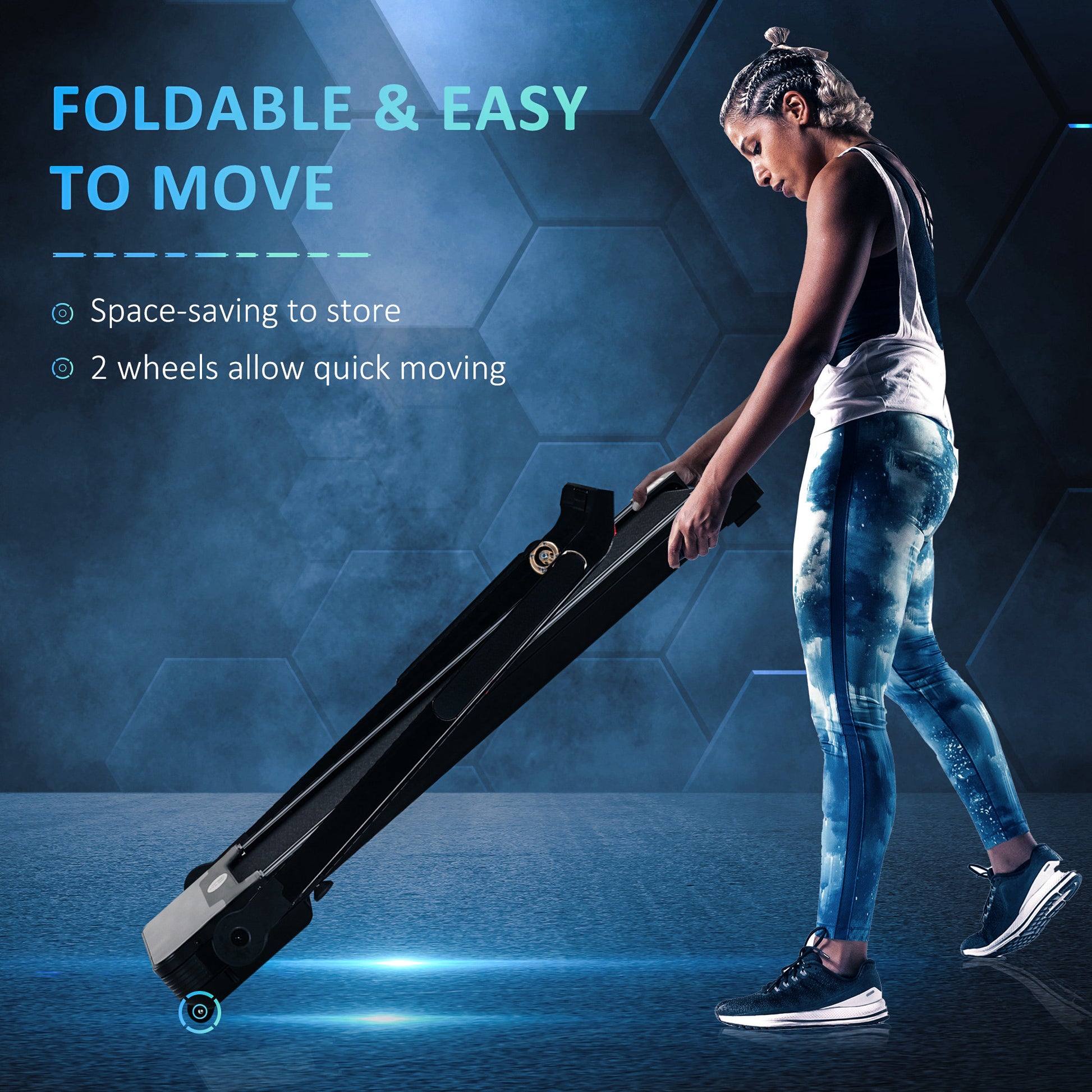 HOMCOM 600W Foldable Steel Motorised Treadmill Black