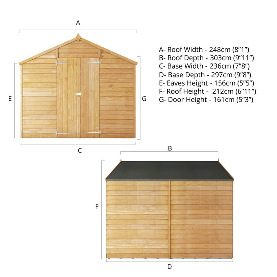 10 X 8 Overlap Apex - Windowless