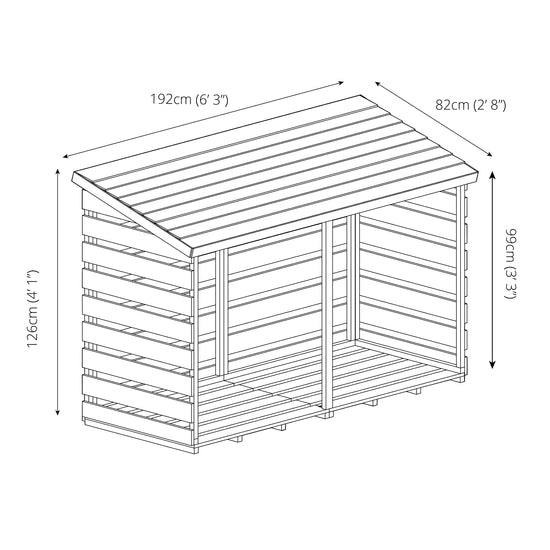 Pressure Treated Double Log Store