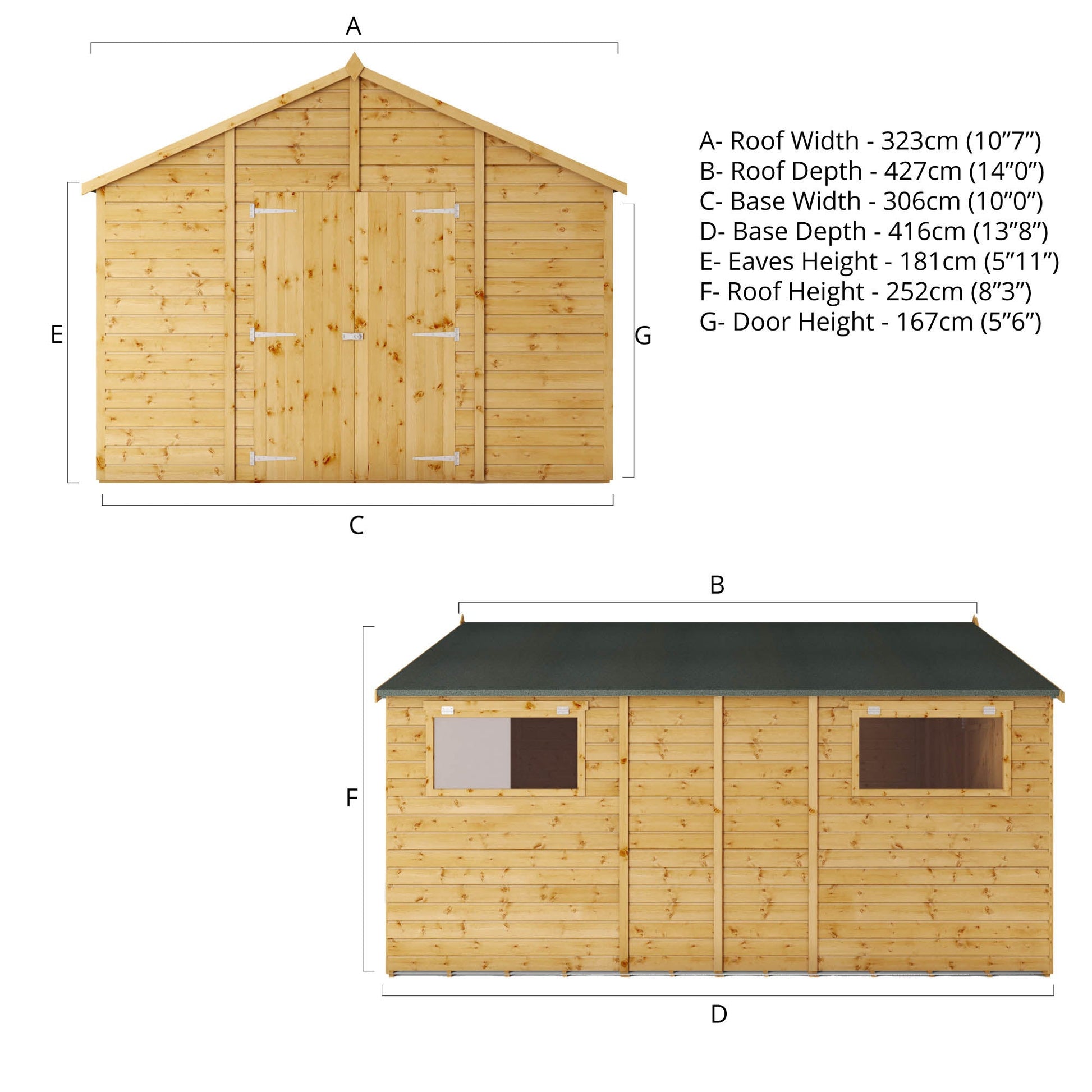 14 X 10 Premium Shiplap Apex Workshop