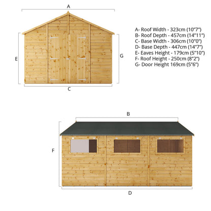 15 X 10 Premium Shiplap Apex Workshop