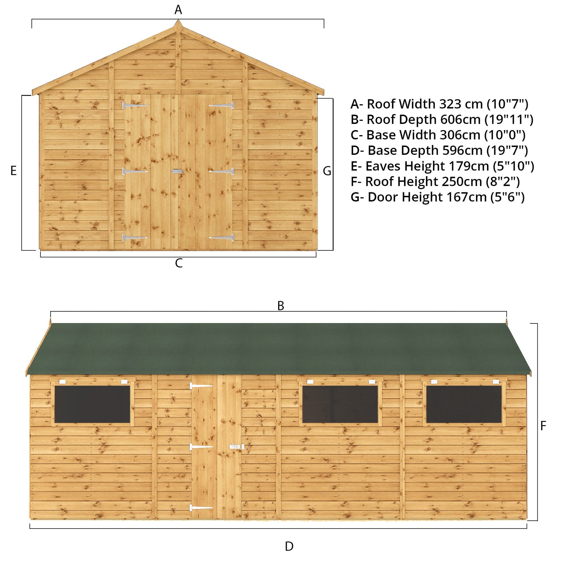 20 X 10 Premium Shiplap Apex Workshop