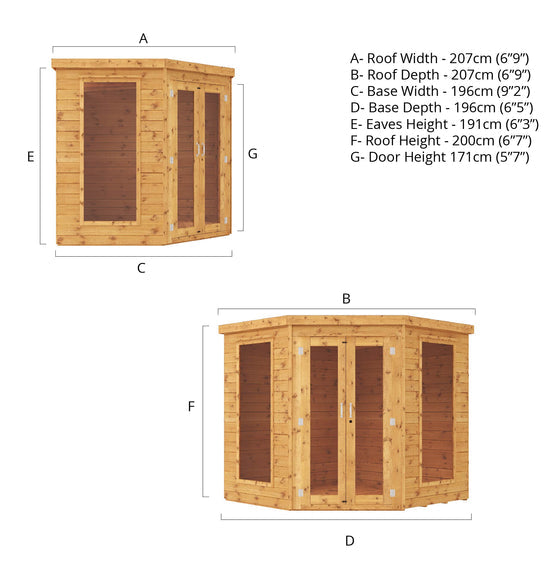 7 X 7 Premium Corner Summerhouse