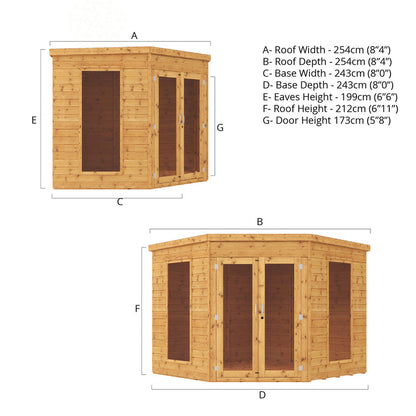 8 X 8 Premium Corner Summerhouse