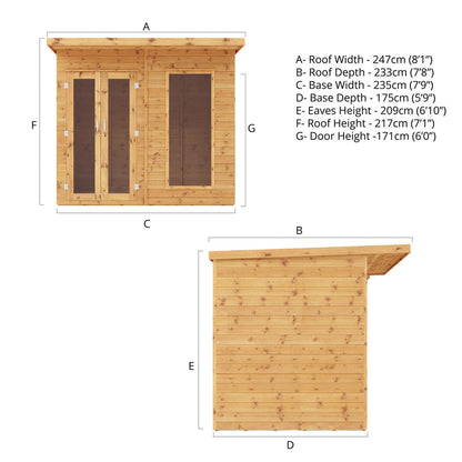 8 X 6 Maine Pent Summerhouse