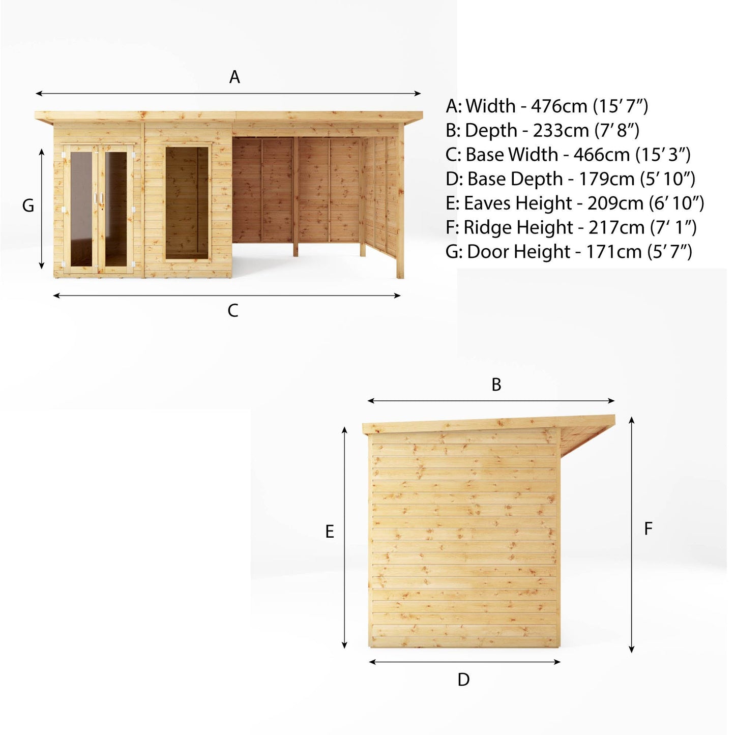 16 X 6 Maine Pent Summerhouse + Patio Area