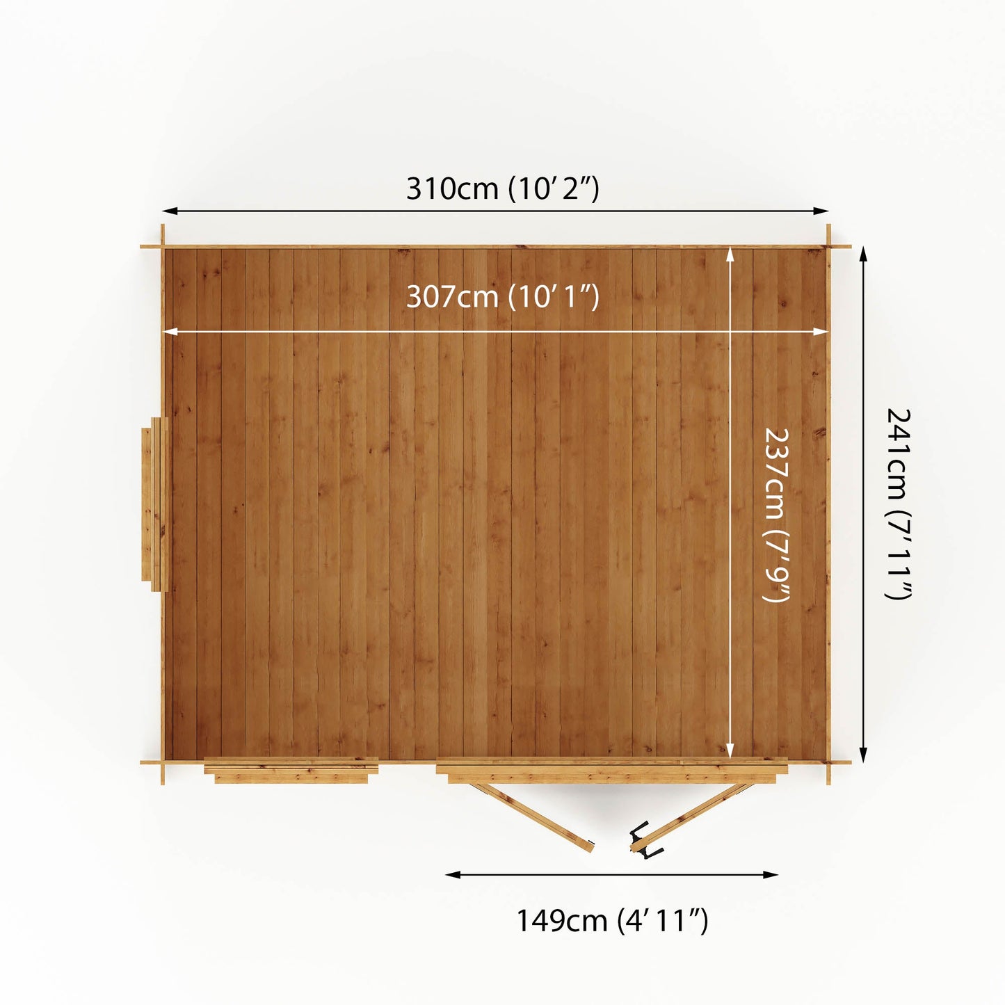 2.6M X 3.3M Log Cabin - 19Mm