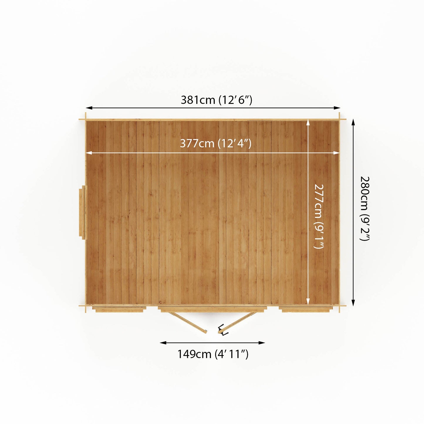 4M X 3M Log Cabin - 19Mm