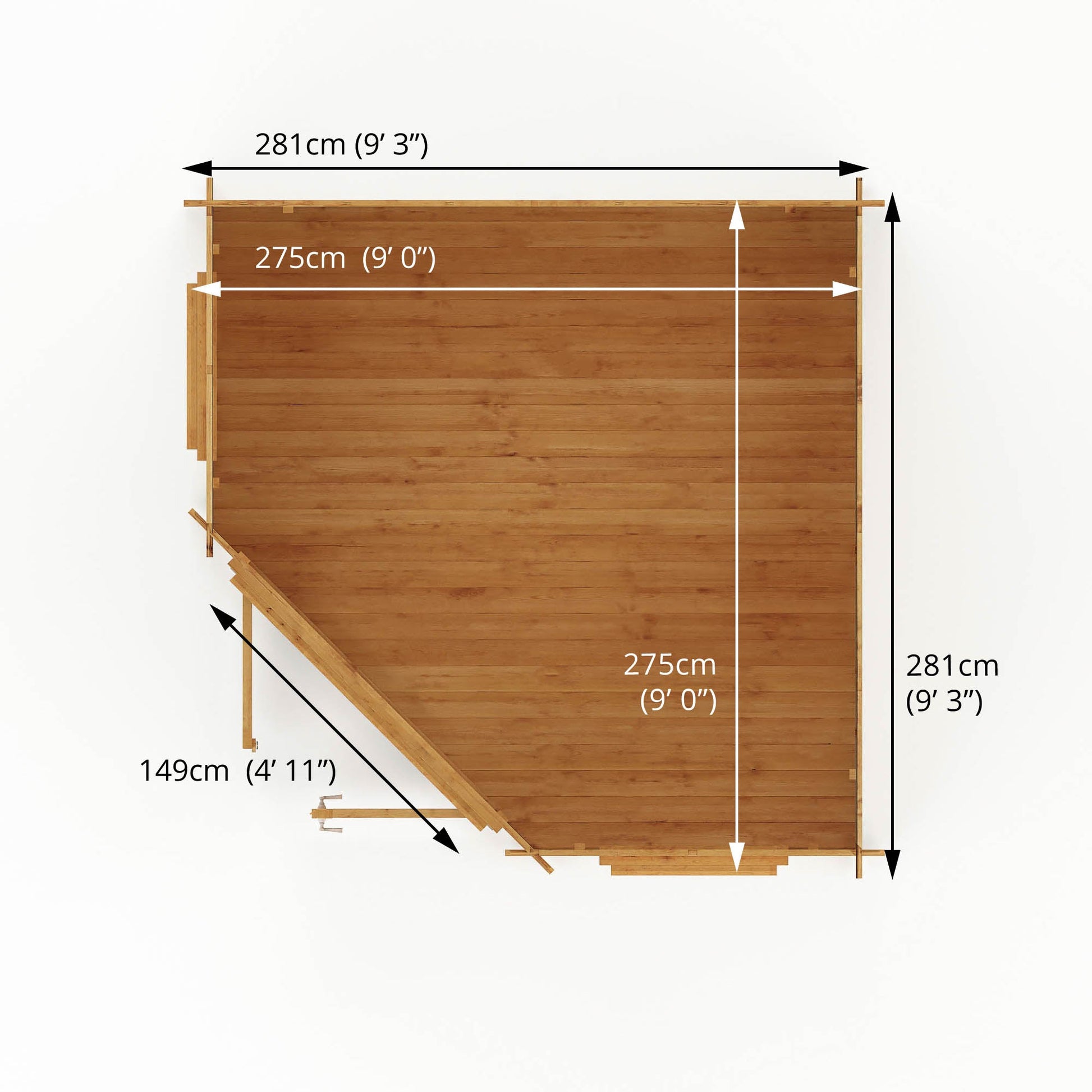 3M X 3M Corner Cabin - 44Mm Double Glazed