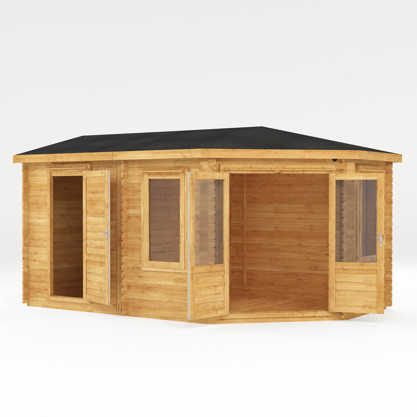 5M X 3M Corner Lodge Plus - 28Mm Double Glazed (Side Shed)