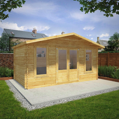 5M X 3M Retreat Log Cabin - 28Mm Double Glazed